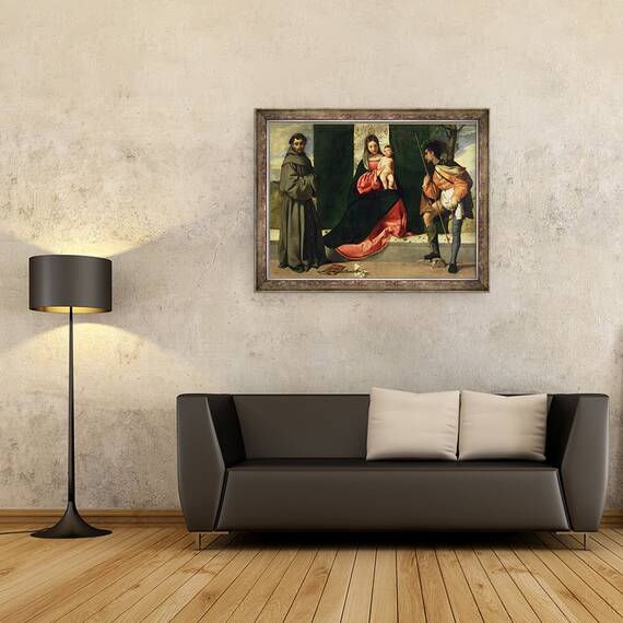 Tablou inramat - Giorgione - Fecioara si Pruncul cu Sfantul Anton de Padova si Sfantul Rocco, 70 x 90 cm - 2- Roveli
