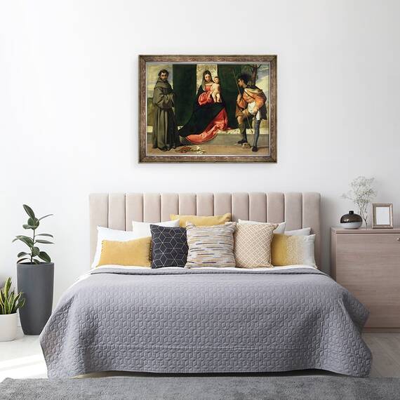 Tablou inramat - Giorgione - Fecioara si Pruncul cu Sfantul Anton de Padova si Sfantul Rocco, 70 x 90 cm - 3- Roveli