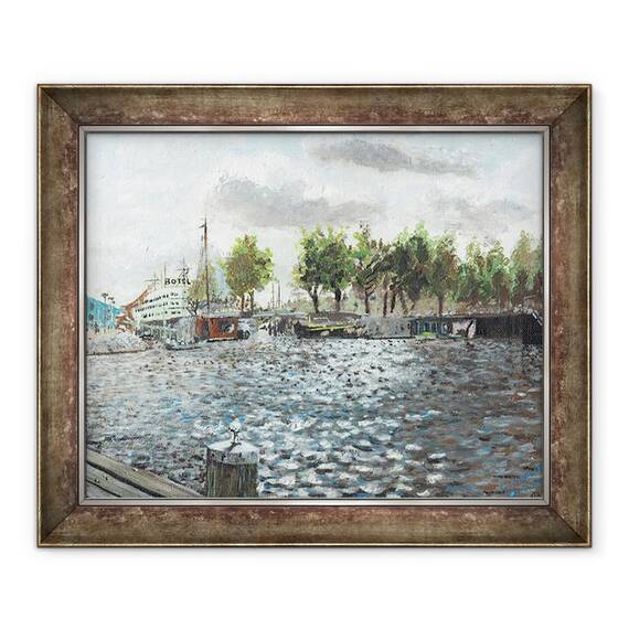Tablou inramat - Vincent Alexander Booth - Oosterdok Amsterdam, 1999, 50 x 60 cm - - Roveli