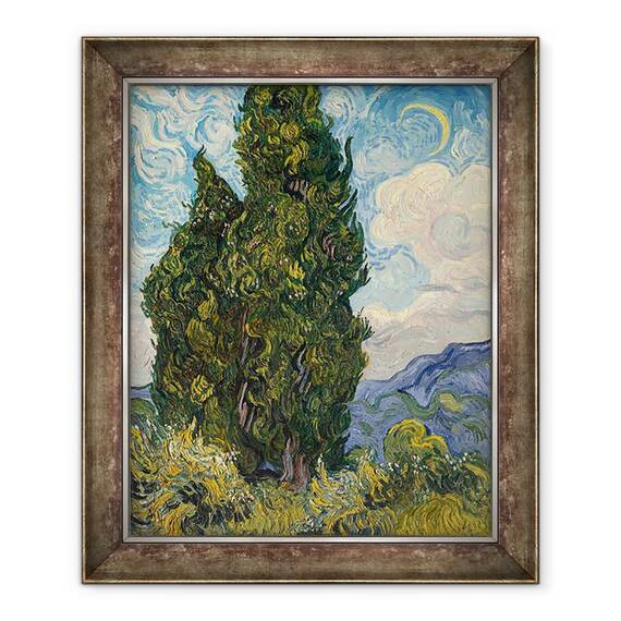 Tablou inramat - Vincent van Gogh - Chiparosi I, 50 x 60 cm - - Roveli