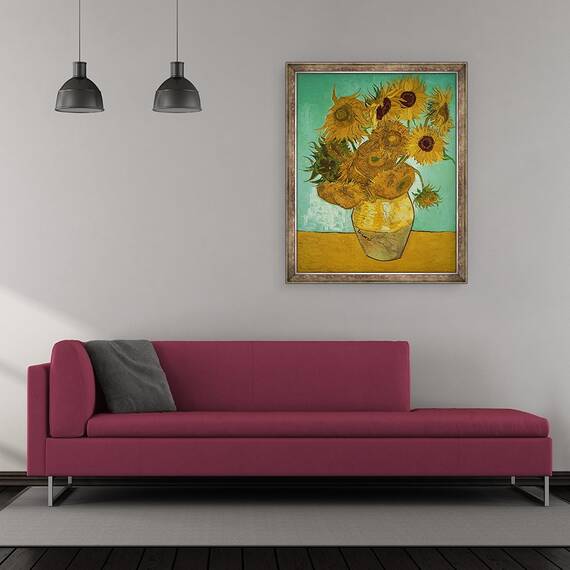 Tablou inramat - Vincent van Gogh - Floarea-soarelui I, 50 x 60 cm - 2- Roveli