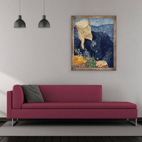 Tablou inramat - Vincent van Gogh - Portret De Dr Paul Gachet, 50 x 60 cm - 2- Roveli