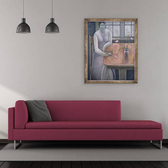 Tablou inramat - Ruth Addinall - Femeie cu Cupa Mica, 50 x 60 cm - 2- Roveli