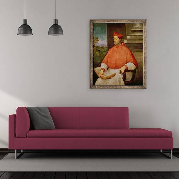 Tablou inramat - Sebastiano del Piombo - Portretul Cardinalului A. Pallavicini, 50 x 60 cm - 2- Roveli