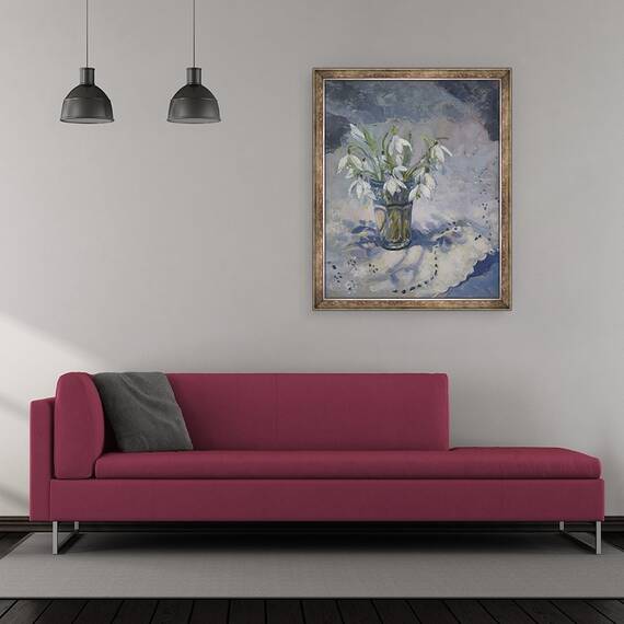 Tablou inramat - Sue Wales - Ghiocei, 2013, 50 x 60 cm - 2- Roveli