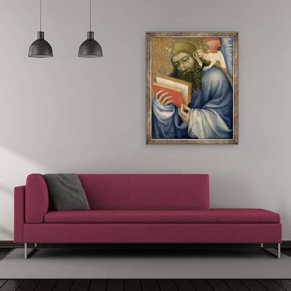 Tablou inramat - Theodoricus of Prague - Sfantul Matei, din capela Castelului Karlstejn, 50 x 60 cm - 2- Roveli
