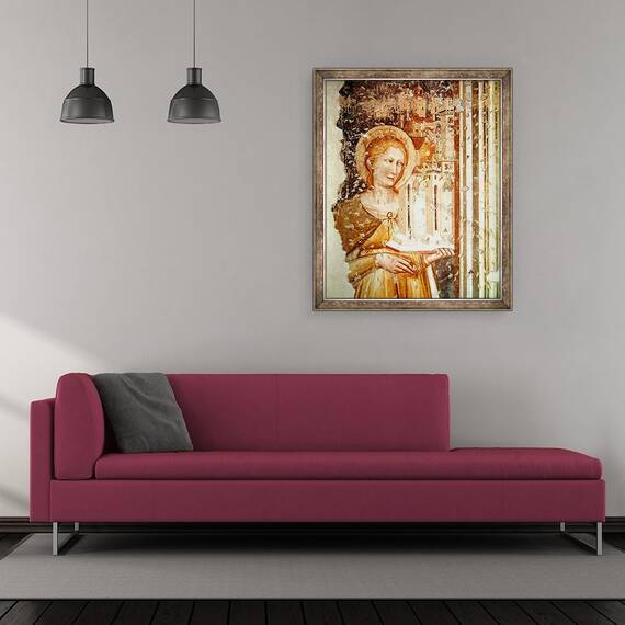 Tablou inramat - Tommaso da Modena - Detaliu Sfanta Ecaterina din Sien, 50 x 60 cm - 2- Roveli