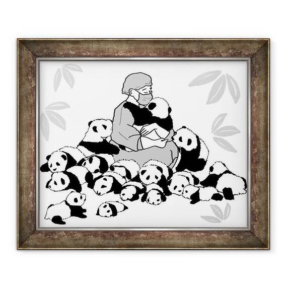 Tablou inramat - Tomoko FURUYA - Pastratorul Panda, 2017, 50 x 60 cm - - Roveli