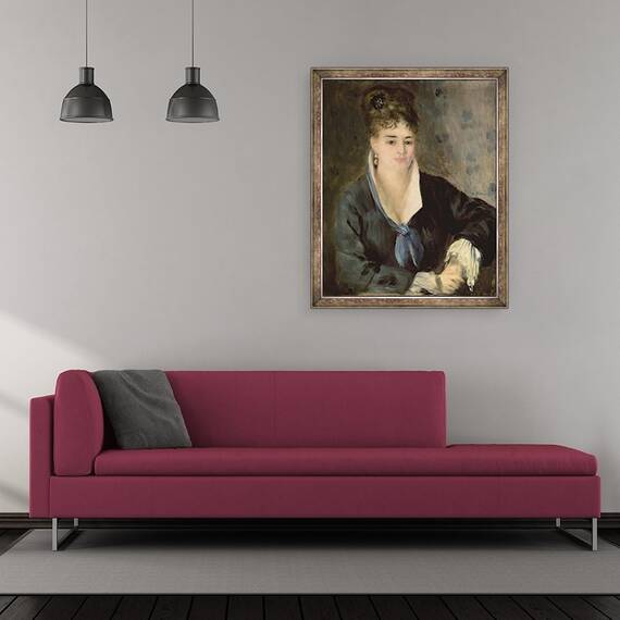 Tablou inramat - Pierre Auguste Renoir - Doamna in Negru, 50 x 60 cm - 2- Roveli