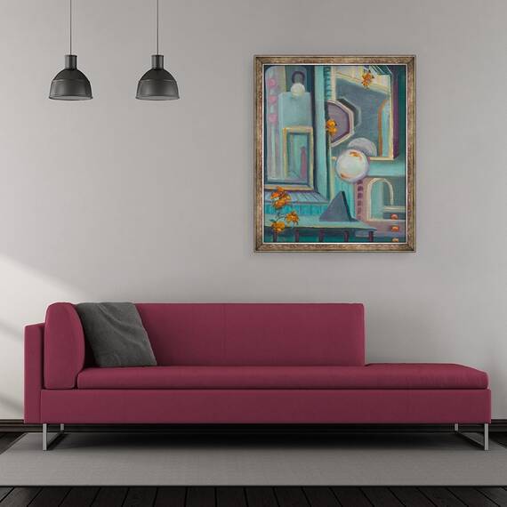 Tablou inramat - Lee Campbell - Constructia II, 2017, 50 x 60 cm - 2- Roveli