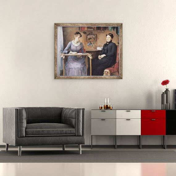 Tablou inramat - Marie Louise Catherine Breslau - Acasa sau intimitate, 50 x 60 cm - 2- Roveli