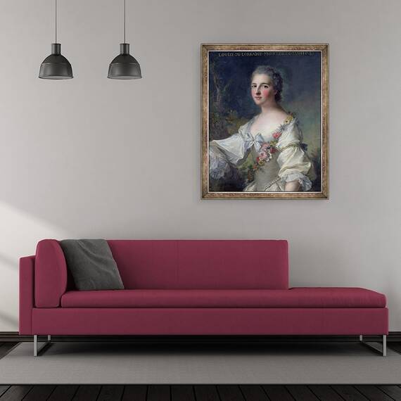 Tablou inramat - Jean-Marc Nattier - Louise-Henriette-Gabrielle de Lorraine 1718-88 Printesa de Turenne si Ducesa de Bouillon, 50 x 60 cm - 2- Roveli