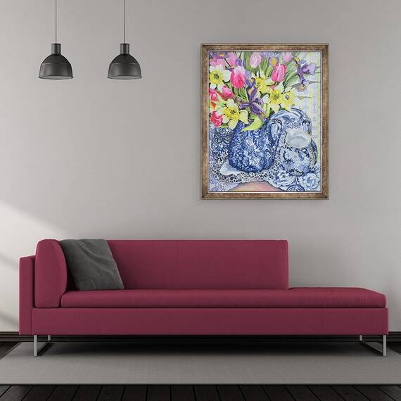Tablou inramat - Joan Thewsey - Narcisele, 50 x 60 cm - 2- Roveli