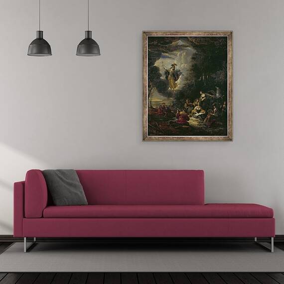 Tablou inramat - Jacob Willemsz de Wet - Athena viziteaza muzele, 50 x 60 cm - 2- Roveli