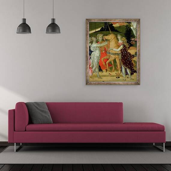 Tablou inramat - Jacopo del Sellaio - Triumful castitatii II, 50 x 60 cm - 2- Roveli