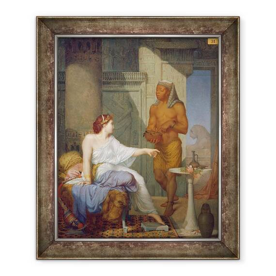 Tablou inramat - Henri Blaise Francois Dejussieu - Cleopatra si sclavul ei, 50 x 60 cm - - Roveli