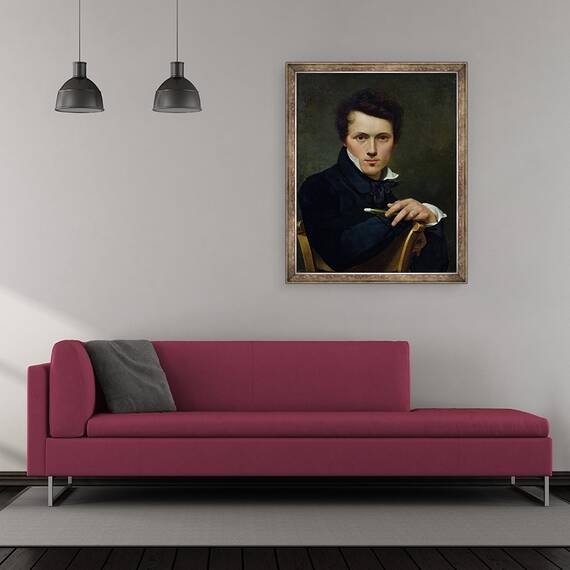 Tablou inramat - Claude-Marie Dubufe - Autoportret, 50 x 60 cm - 2- Roveli
