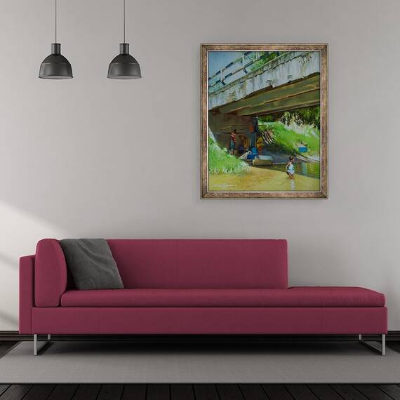 Tablou inramat - Colin Bootman - Sub Podul Vechi, 50 x 60 cm - 2- Roveli