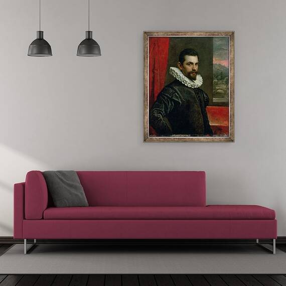 Tablou inramat - Domenico Robusti Tintoretto - Portret De Francesco Bassano 1549-92, 50 x 60 cm - 2- Roveli