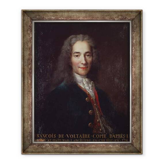 Tablou inramat - Catherine Lusurier - Portretul lui Voltaire, 50 x 60 cm - - Roveli