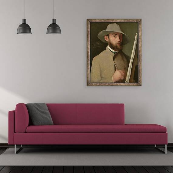 Tablou inramat - Charles Maurin - Autoportret, 50 x 60 cm - 2- Roveli