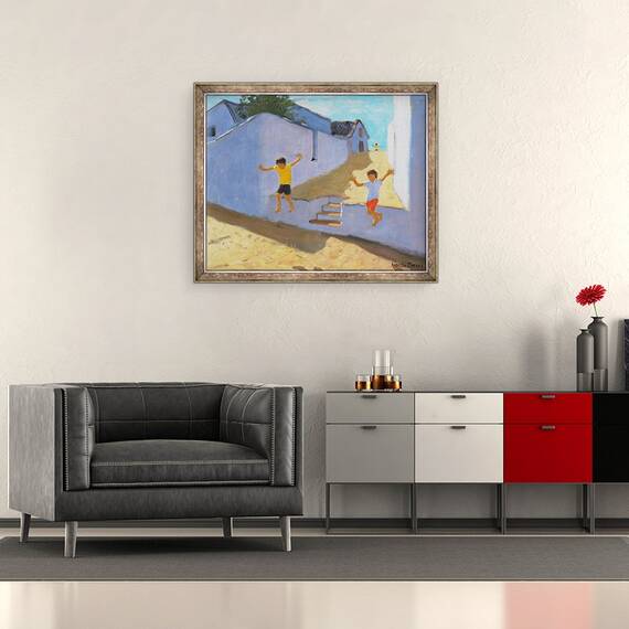 Tablou inramat - Andrew Macara - Sarind de pe un zid, Mykonos, 2015, 50 x 60 cm - 2- Roveli