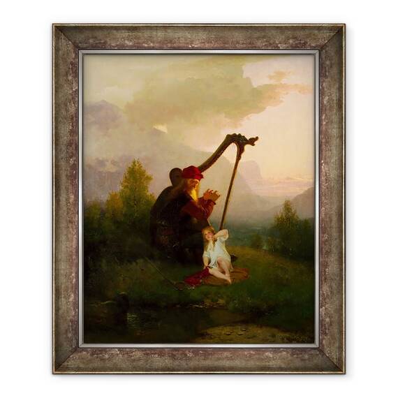 Tablou inramat - August Malmstrom - Regele Heimer si Aslog, 50 x 60 cm - - Roveli