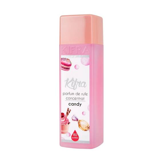 Parfum de rufe concentrat Kifra Candy, 200 ml, 80 spalari, note de migdale, aroma dulce si intensa, potrivit pentru toate tipurile de tesaturi - - Roveli