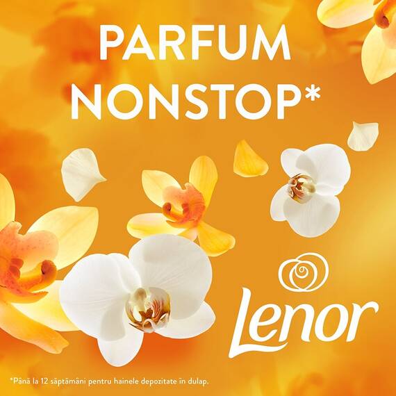 Perle parfumate pentru rufe Lenor Gold Orchid & Vanilla, 270 g, parfum nonstop pana la 12 saptamani, note de orhidee aurie si vanilie, pentru toate tipurile de tesaturi - 3- Roveli
