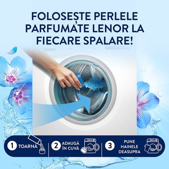 Perle parfumate pentru rufe Lenor Spring Awakening, 270 g, parfum nonstop pana la 12 saptamani, note de paciuli si flori de primavara, pentru toate tipurile de tesaturi - 4- Roveli