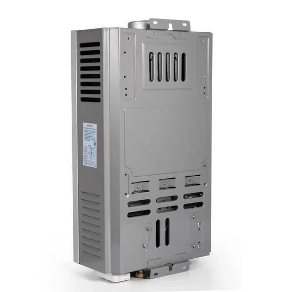 Incalzitor instant DacEnergy©, pe gaz natural, GNL, carcasa din otel inoxidabil, afisaj LED si butoane de control, presiunea gazului nominal de 2800Pa, cu alimentare baterii, 10l/min, 20 kw, argintiu - 3- Roveli