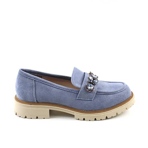 Pantofi de dama , comozi , cu accesoriu din pietre A10503-BLUE, Culoare (12): Bleu, Marime (12): 41 - 3- Roveli