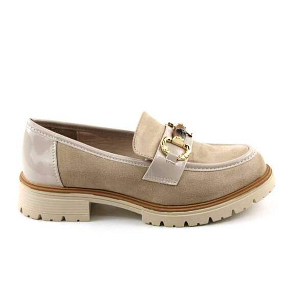 Pantofi de dama , comozi , cu accesoriu auriu A10500-BEIGE, Culoare (12): Bej, Marime (12): 38 - 3- Roveli