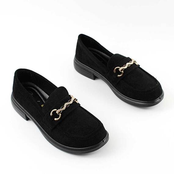 Pantofi de dama , comozi si usori , cu accesoriu auriu D4-BLACK/AP, Culoare (12): Negru, Marime (12): 38* - 2- Roveli