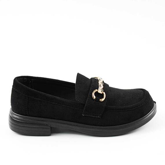 Pantofi de dama , comozi si usori , cu accesoriu auriu D4-BLACK/AP, Culoare (12): Negru, Marime (12): 40* - 3- Roveli