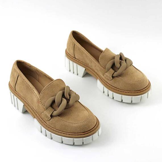Pantofi dama , cu talpa voluminoasa , accesorizati A10325-KHAKI, Culoare (12): Camel, Marime (12): 39 - 2- Roveli