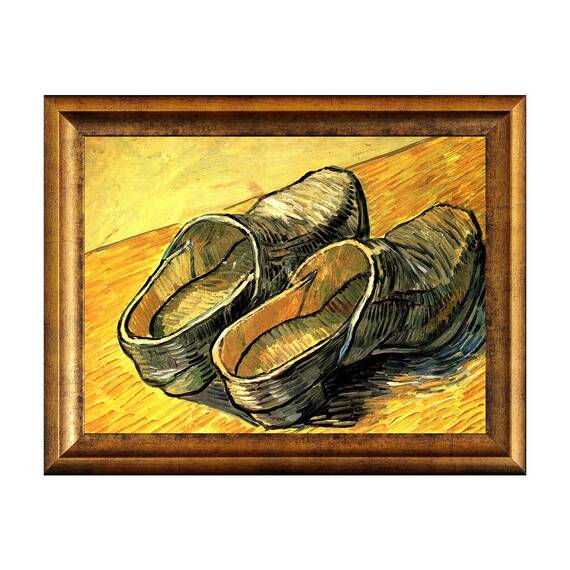Tablou Inramat - Van Gogh, A Pair of Leather Clogs, Rama Auriu, 30 x 40 cm - - Roveli