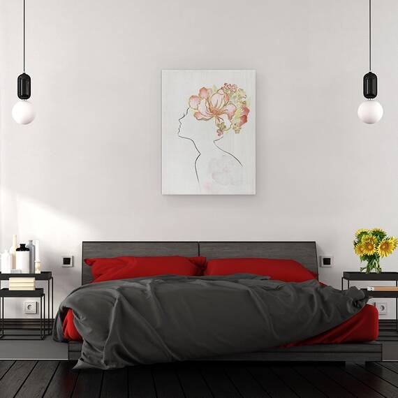 Tablou canvas - Abstract, Barbat, Femeie, Flori, Pictura, Marime: 60 x 80 cm - 3- Roveli