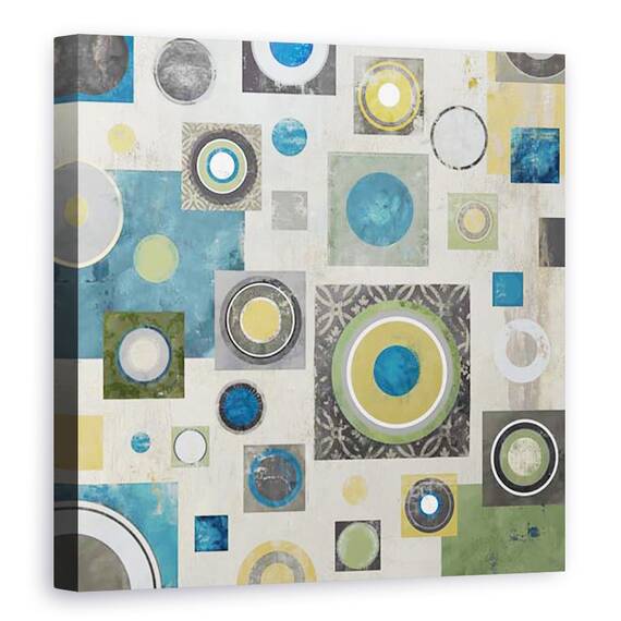 Tablou Canvas - In centrul atentiei, Geometrie, Cerc, Patrat, Marime: 60 x 60 cm - - Roveli