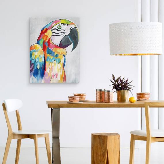 Tablou canvas - Animale, Diverse, Papagal Colorat, Pictura, Marime: 50 x 70 cm - 4- Roveli