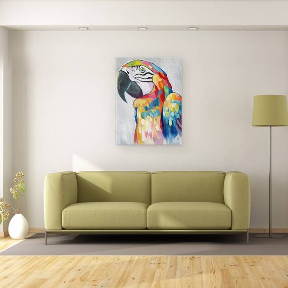 Tablou canvas - Animale, Diverse, Papagal Colorat, Pictura, Marime: 60 x 80 cm - 2- Roveli
