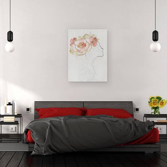 Tablou canvas - Barbat, Femeie, Abstract, Flori, Pictura, Marime: 50 x 70 cm - 3- Roveli