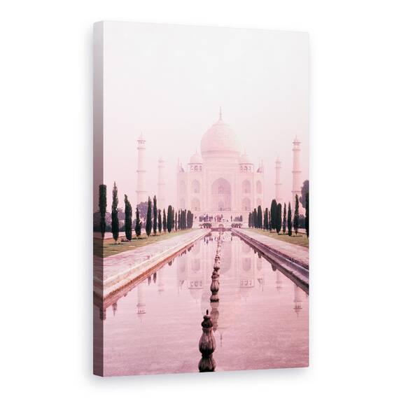 Tablou Canvas - Cladiri, Taj Mahal, India, Lumina Roz, Marime: 40 x 60 cm - - Roveli