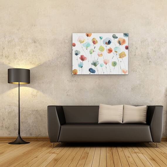 Tablou canvas - Flori, Colorate, Camp De Acadele, Pictura, Marime: 60 x 80 cm - 2- Roveli