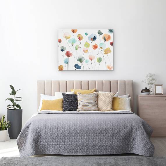 Tablou canvas - Flori, Colorate, Camp De Acadele, Pictura, Marime: 60 x 80 cm - 3- Roveli