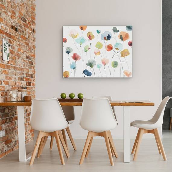 Tablou canvas - Flori, Colorate, Camp De Acadele, Pictura, Marime: 60 x 80 cm - 4- Roveli