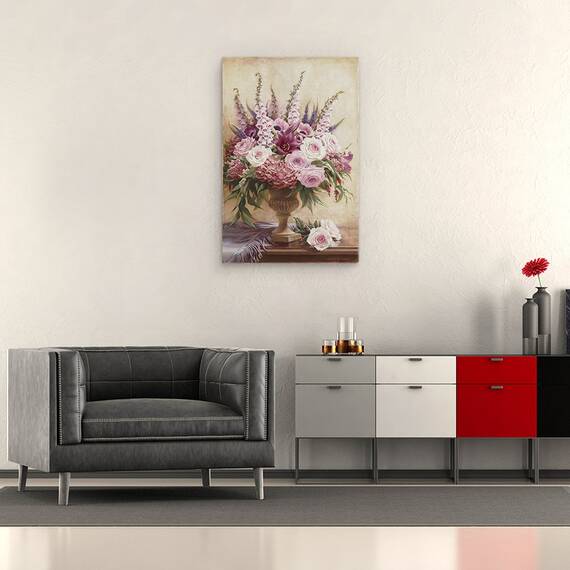 Tablou Canvas - Flori, Natura Vie, Violet, Roz, Marime: 40 x 60 cm - 2- Roveli