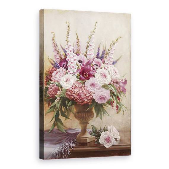 Tablou Canvas - Flori, Natura Vie, Violet, Roz, Marime: 60 x 90 cm - - Roveli