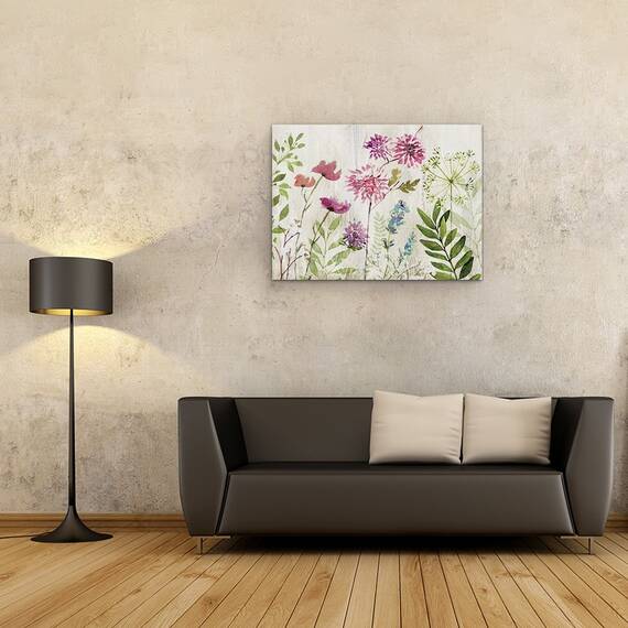 Tablou canvas - Flori, Pictura, Violet, Alb, Roz, Albastru, Marime: 50 x 70 cm - 2- Roveli