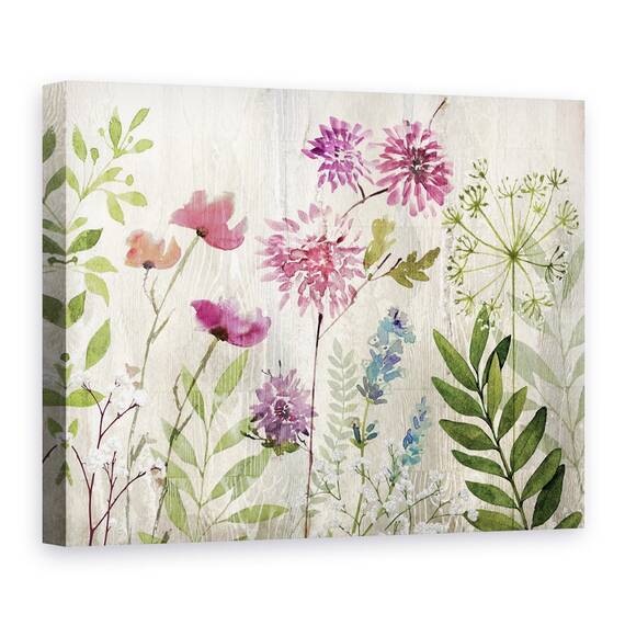 Tablou canvas - Flori, Pictura, Violet, Alb, Roz, Albastru, Marime: 60 x 80 cm - - Roveli